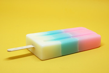 Object - Soap with Colorful ice cream shape with Yellow pastel color background