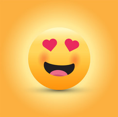 Loving eyes emoji. Vector illustration.