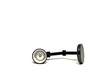 Black table lamp isolated white background - interior design - vintage style