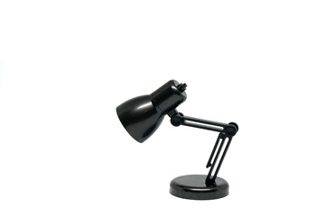 Black table lamp isolated white background - interior design - vintage style