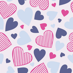 Seamless vector pattern of hearts. Lovely Vector background. Valentine's day illustration. Vector hearts. heart background
