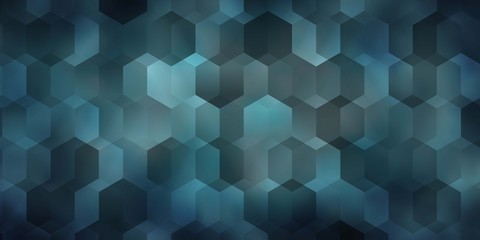 Dark BLUE vector pattern with colorful hexagons.