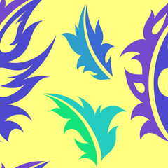Vector illustration. Seamless background with abstract feathers. EPS 8