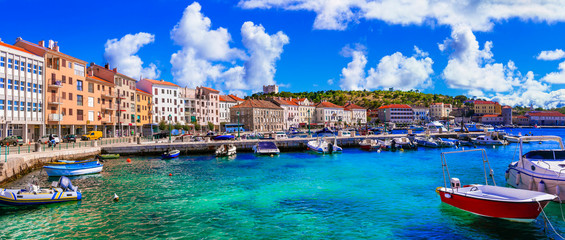 Landmarks and travel in Croatia. Coastal colorful town - Senj