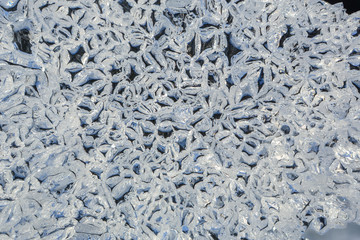 Texture of the ice, cracks. Lake Baikal, Russia