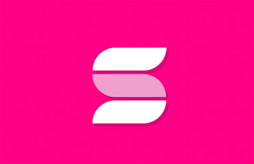 pink letter alphabet S for company logo icon design - obrazy, fototapety, plakaty