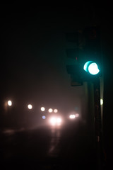 Straße, Alee im Nebel, Lichtstimmung