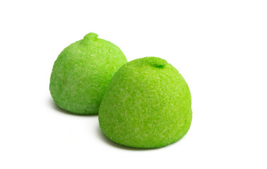 colored marshmallows isolated