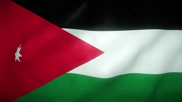 flag of jordan waving in the wind