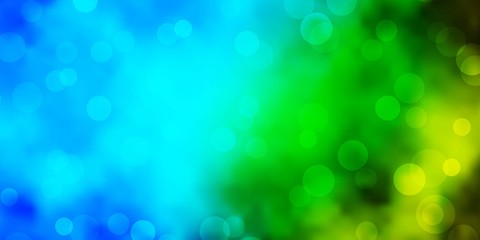 Light Blue, Green vector texture with disks. Abstract illustration with colorful spots in nature style. Pattern for booklets, leaflets.