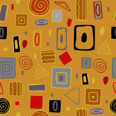 Seamless vector pattern. Abstract geometric background. Kurugi squares and triangles.