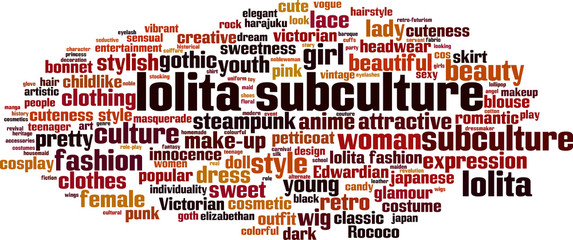 Lolita subculture word cloud