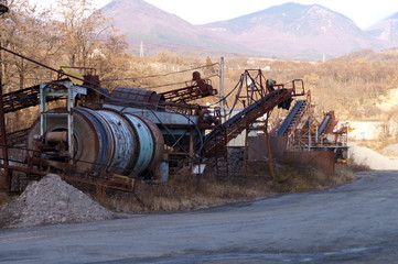 Fototapeta premium Big equipment of crushed stone factory