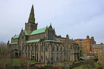 Fototapeta premium Glasgow Cathedral from the necropolis, Scotland 