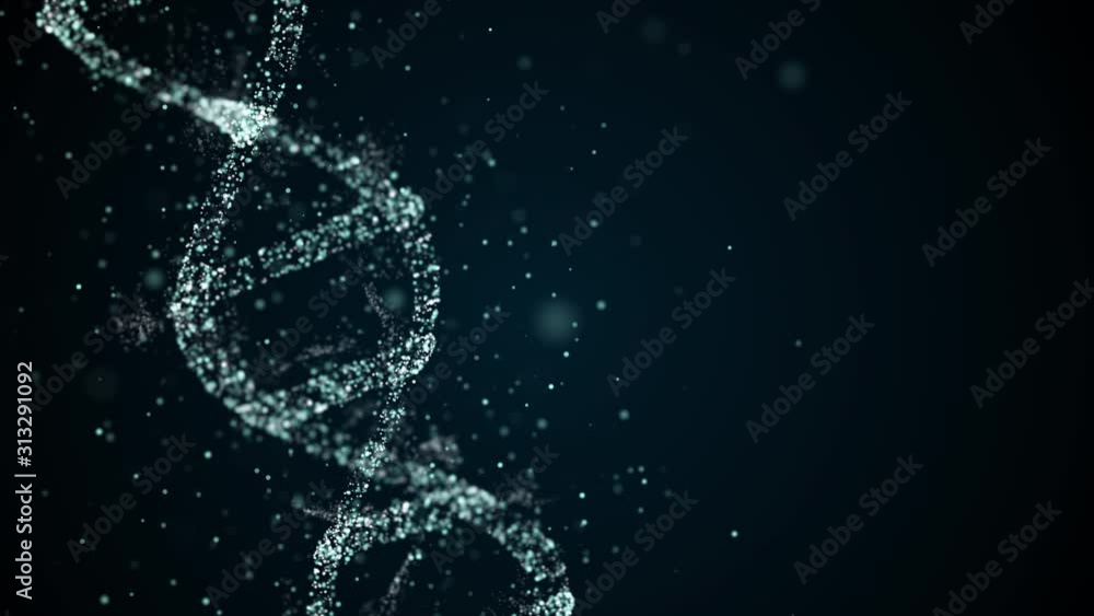 Aufkleber abstract technological representation of digital plexus dna molecule out of space dust in blue.