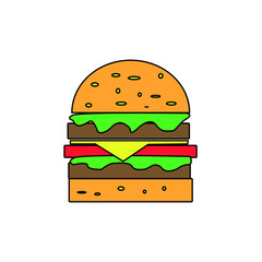 hamburger isolated on white background