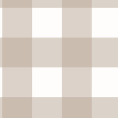 Taupe and white buffalo plaid seamless background