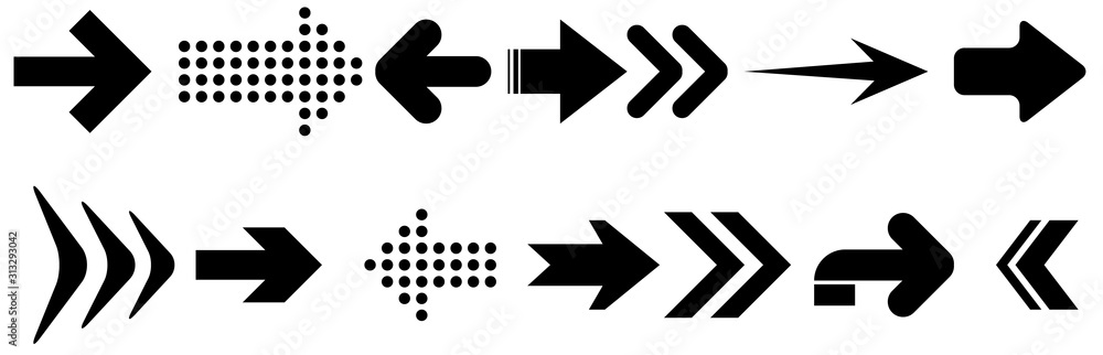 Poster arrows. vector design elements set. arrows big black set icons. arrow icon