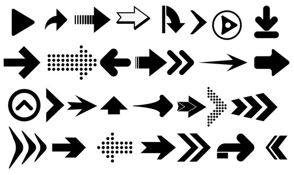 Set arrow icon. Collection different arrows sign. Modern simple arrows. Vector illustration