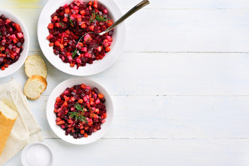Beet salad in bowl