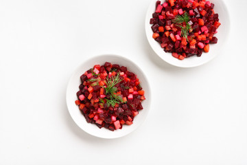 Beet salad in bowl