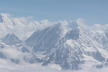 Fototapeta na wymiar View of a mountain with snow at Himalaya