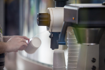 The process of making coffee in a coffee machine