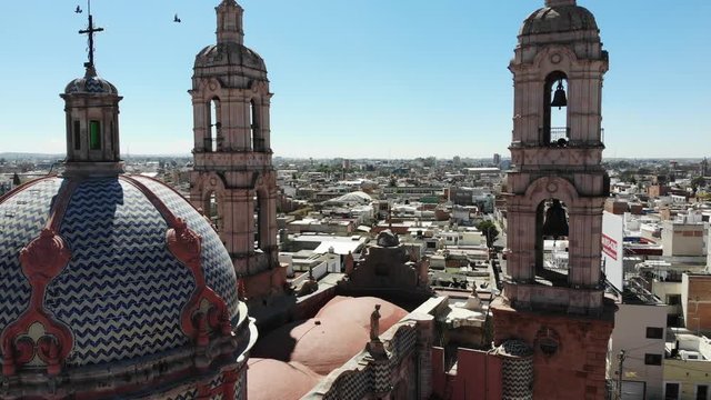 Aguascalientes, Mexico 07/28/19 Sanctuary of Our Lady of Guadalupe is a religious building for the 18th century Catholic cult in the Baroque style. Mexican temple