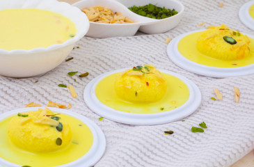 Indian Traditional Special Dessert Ras Malai Also Know as Rasmalai or Rossomalai