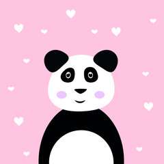 panda   pink cute bear animal