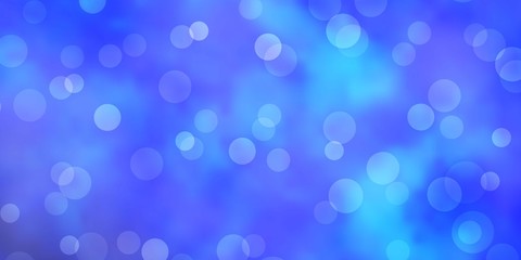 Light BLUE vector template with circles. Illustration with set of shining colorful abstract spheres. Design for posters, banners.