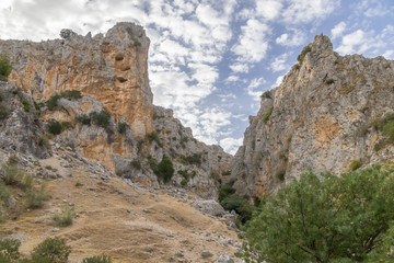 Limestone peaks and sky