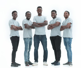 Fototapeta premium group of confident guys standing together . isolated on white