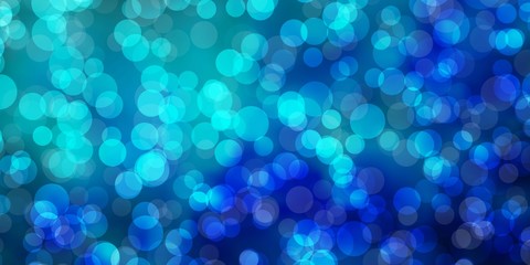 Light BLUE vector pattern with spheres. Abstract illustration with colorful spots in nature style. Design for your commercials.