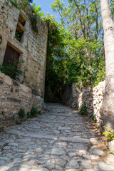 stone alley French village oppède le vieux in Provence Luberon Vaucluse France