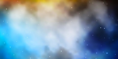 Light Blue, Yellow vector background with small and big stars. Colorful illustration with abstract gradient stars. Best design for your ad, poster, banner.
