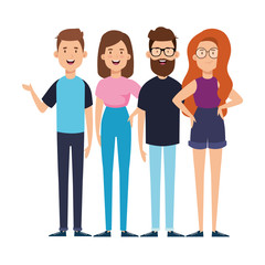 Fototapeta premium group of young people characters vector illustration design