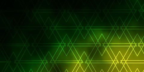 Dark Green, Red vector layout with lines, triangles. Glitter abstract illustration with triangular shapes. Template for wallpapers.