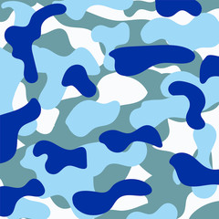 Protective military camouflage background pattern texture blue