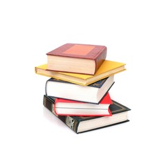 Stack of books isolated on a white background