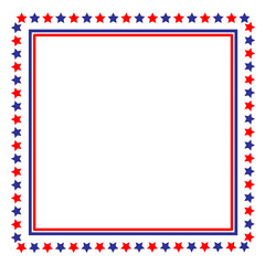 Usa flag symbolism frame with empty space for your text.