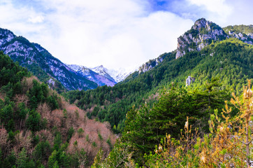 Amazing landscape on Mount Olympus, the highest mountain in Greece and the home of Zeus and the...