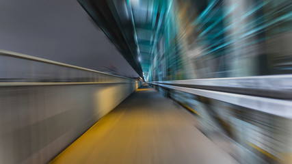 Rozmycie obrazu duża prędkość przejazd tępo tunel most - obrazy, fototapety, plakaty