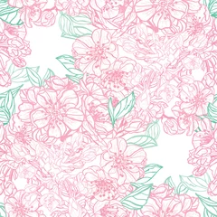 Meubelstickers floral seamless pattern © Chantal