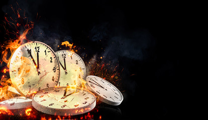 Brennende Uhr