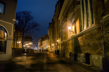 Fototapeta na wymiar Riga's old streets view. Latvia. 