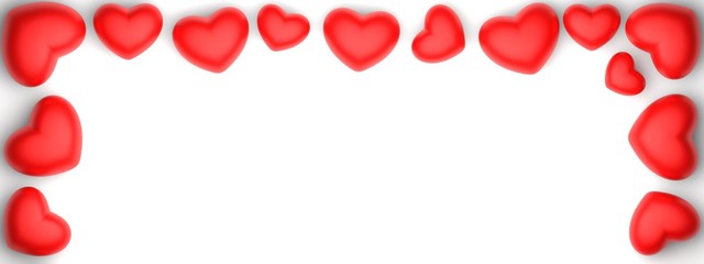  Valentines Day frame with place for text, 3D-rendering