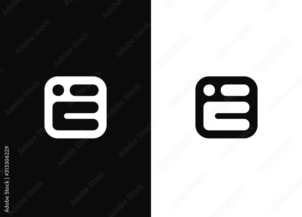 Canvas Prints initial letter e logo design template elements