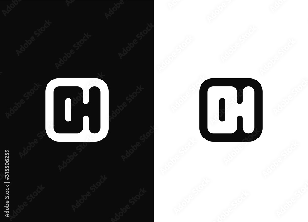 Wall mural initial letters oh logo design template elements