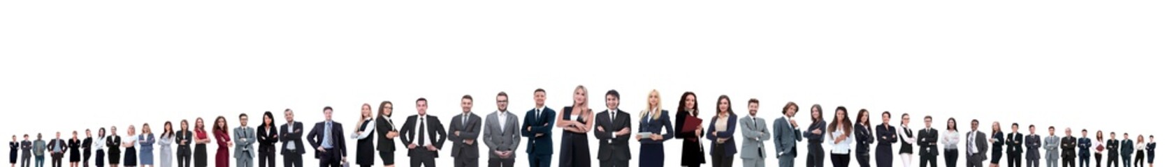 panoramic collage of a large and successful business team